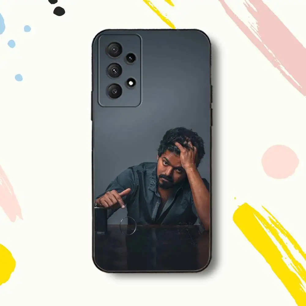 حافظة هاتف T-Thalapathy Singer VijayS لهاتف سامسونج جالاكسي A 80,72,73,91,53,22,51,52,5G,Plus,J,Note غطاء أسود ناعم #4