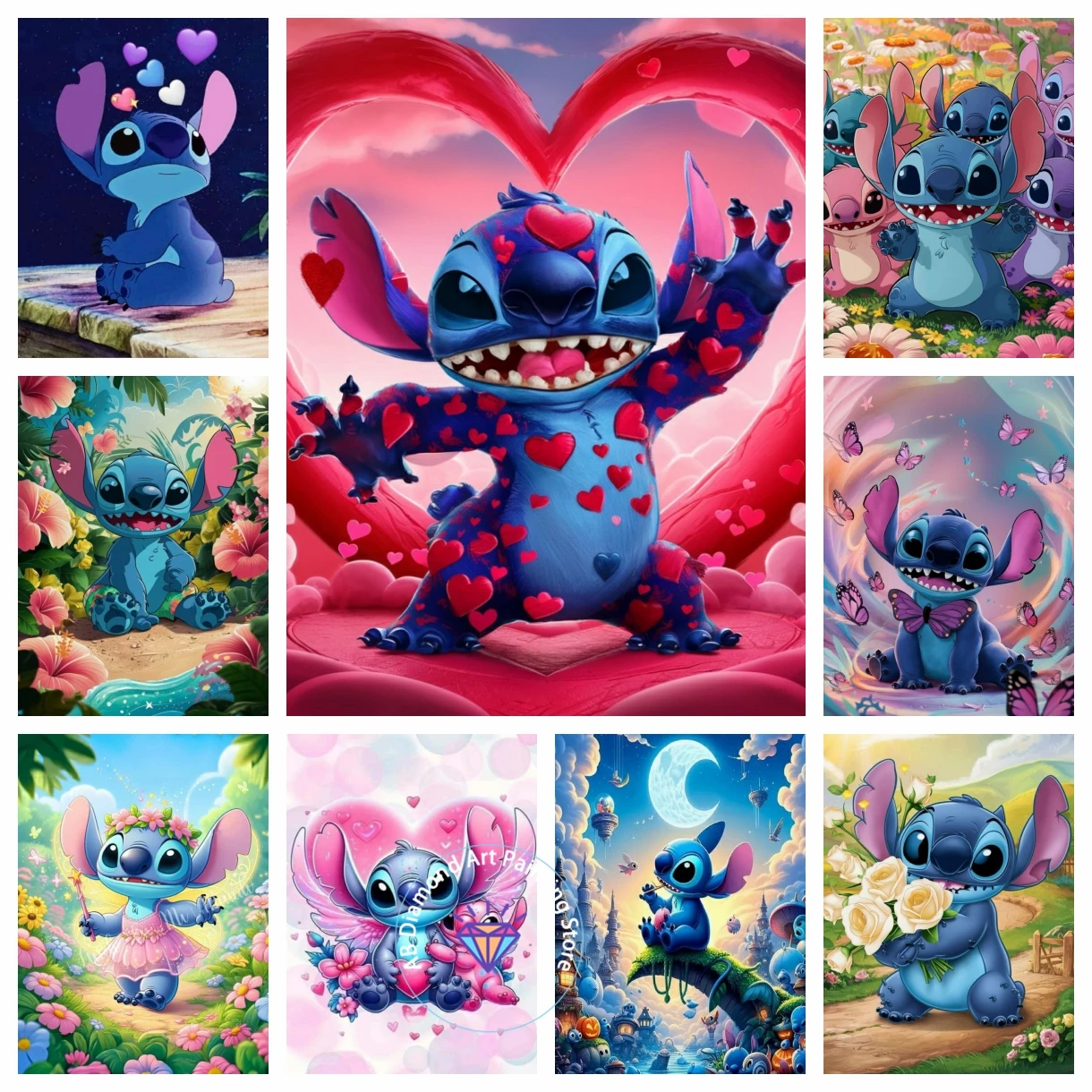 

Stitch Lilo & Stitch AB Diamond Painting Kit 5D DIY Diamond Embroidery Cross Stitch Handmade Art Gift Crafts Home Decor