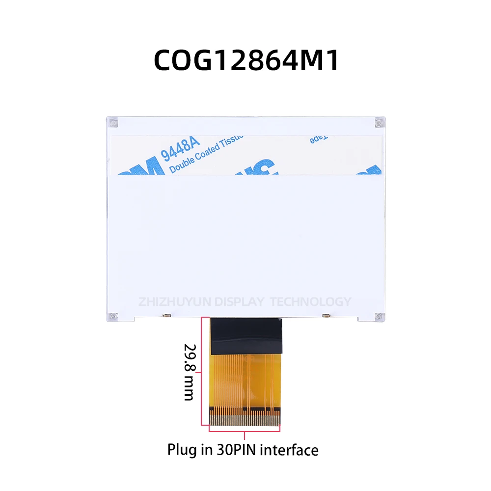 Серая пленка Fstn черный текст COG12864M1 12864 ЖК-экран 36PIN 0,5 мм расстояние последовательный порт с белой подсветкой 72 мм x 53 мм