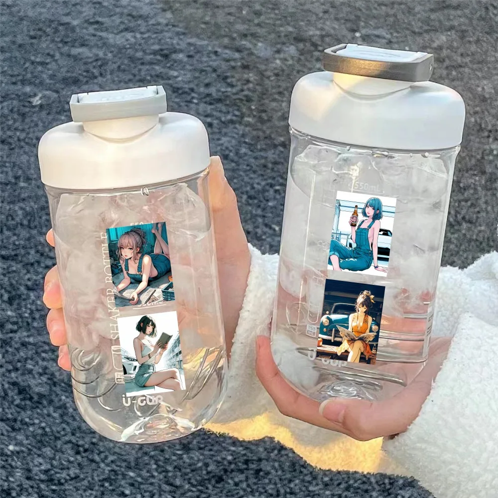 60PCS Koreanische Cartoon Schöne Mädchen Cartoon Hochwertige 2D Dekoration Handy Fall Laptop Wasser Tasse Aufkleber