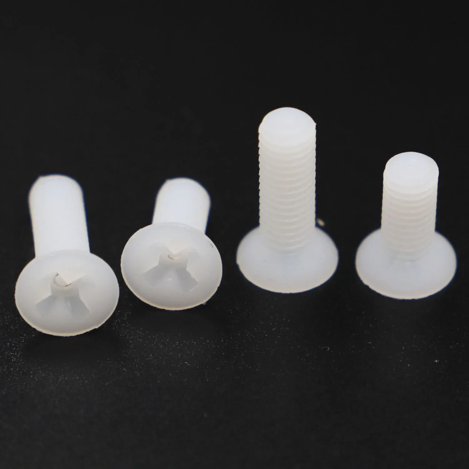 DIN965 ISO7046 GB819 White Flat Countersunk Head Phillips Machine Screws M2.5 M3 M4 M5 M6 M8 Nylon Plastic Screw