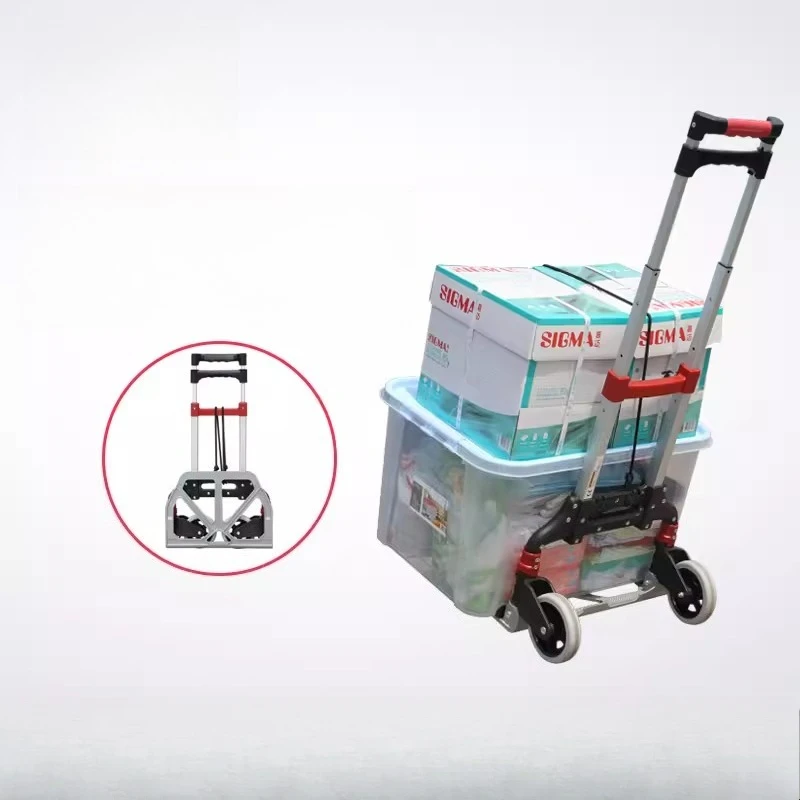 Portable easy stretchable foldable shopping cart station wagon, small handling push-pull truck