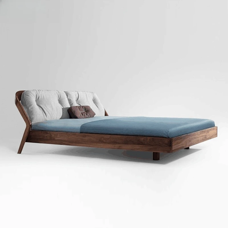 

Customizable Nordic Black Walnut Bed