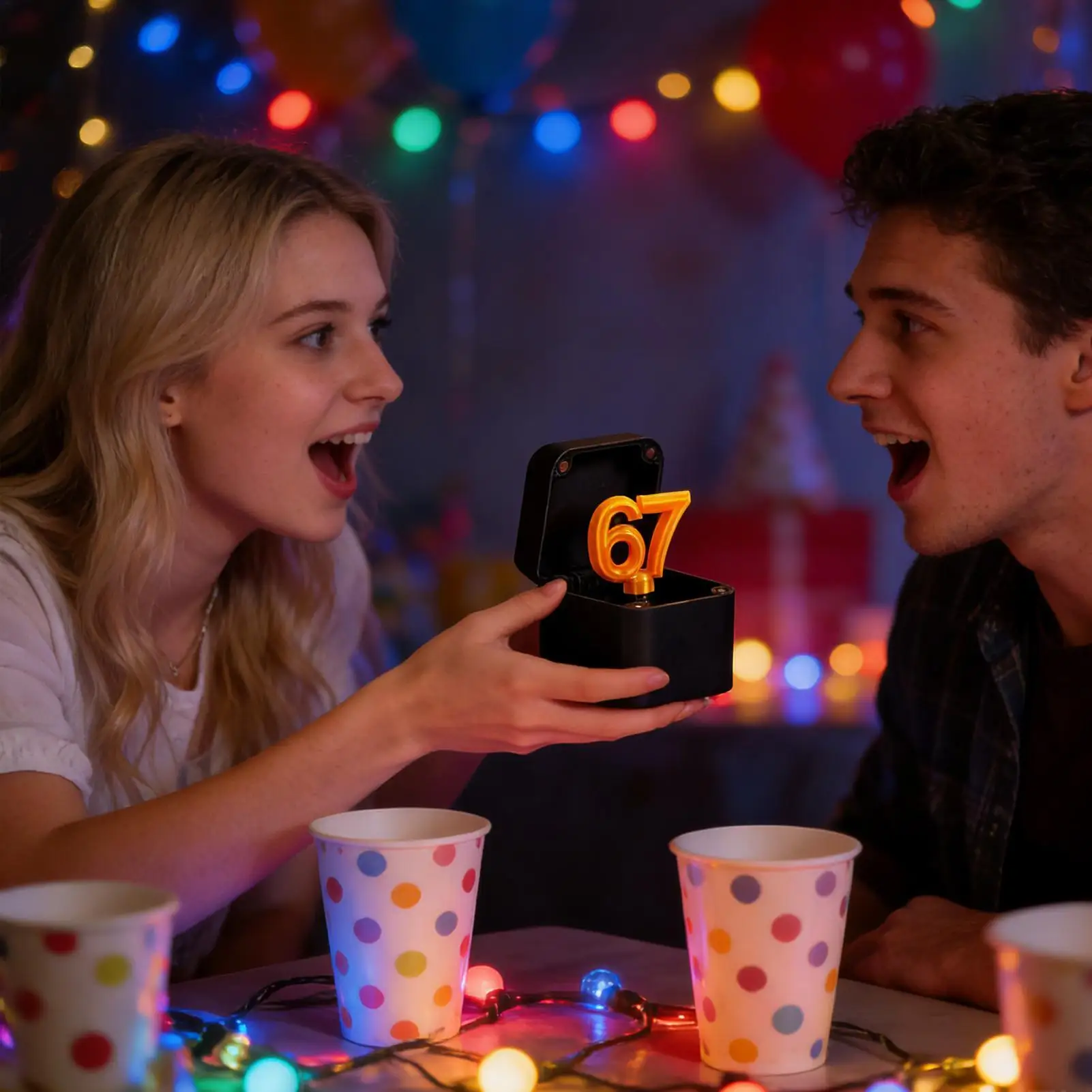 

3D Printing Funny 67 Surprises Box Novelty Desk Decor Gag Gift For Halloween/Christmas/Birthday, Stress-Relief Office Toy