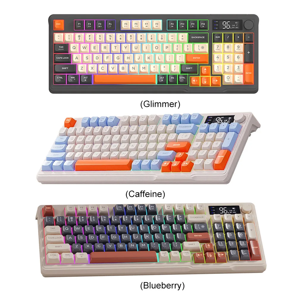 Dual Mode Gaming Keyboard, Luz Colorida, RGB Backlit, Computador, Jogos e Trabalho, Bluetooth 5.0, 2.4G