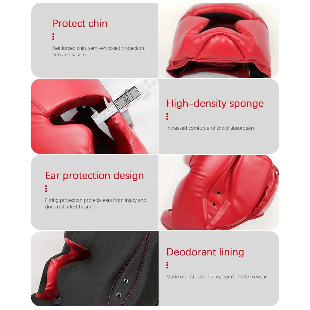 Boxing Headgear For Children Adults,pu Karate Muay Thai Guantes De Boxeo Free Fight Mma Sanda Training Boxing Safety Helmen Q3w8 image 5
