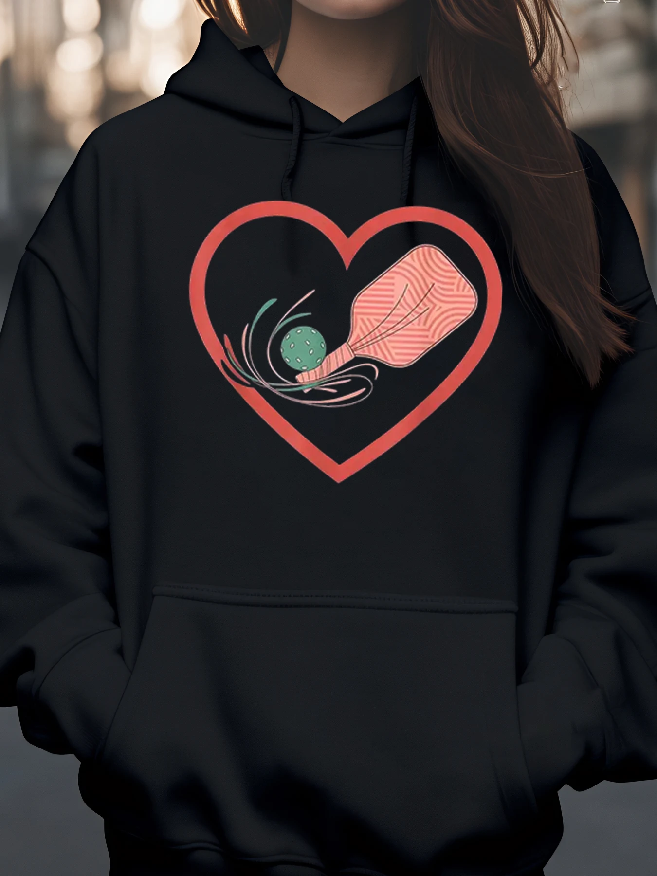 

Толстовка с капюшоном на День святого Валентина в форме сердца с бутылкой и принтом мяча для женщин