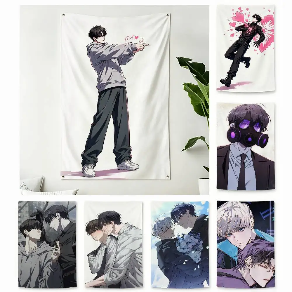 The H-Hunters gonna lay low Manhwa Home Decor Vertical Flags Indoor Outdoor Hanging Decor for Bedroom Living Room Wall
