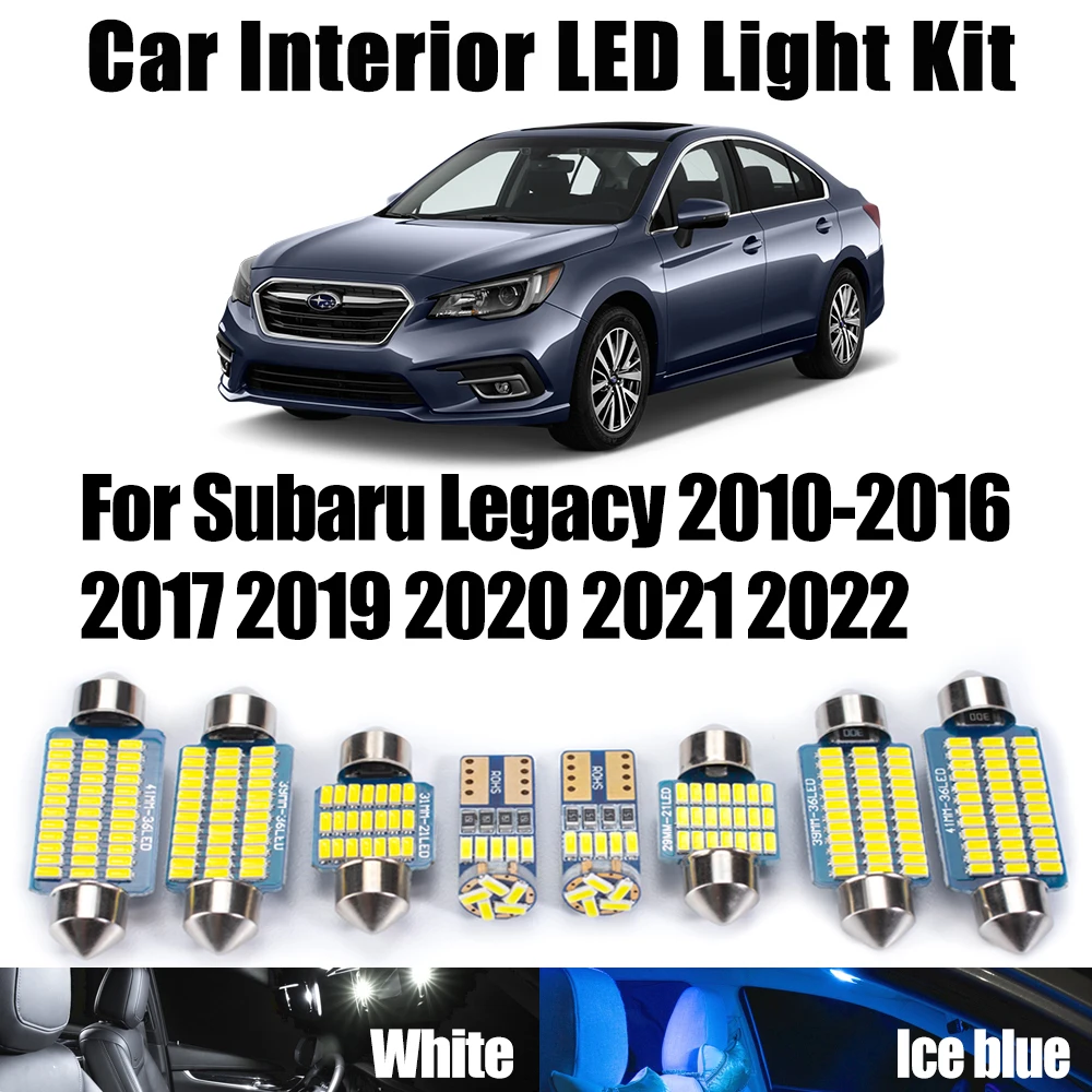 

14 шт. для Subaru Legacy 2010-2017 2019 2020 2021 2022 Лампы для номерного знака Автомобильные светодиодные лампы для интерьера карты для чтения косметического зеркала Комплект освещения