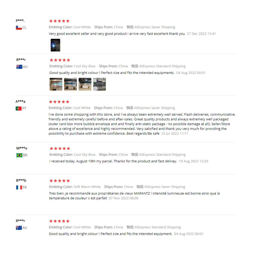 مصباح فتيل ليد ، موالف وجه للاتصال الهاتفي ، مصابيح خلفية لمارانتز ، سانسوي ، كينوود ، فيشر ، رائدة ، والعديد من أجهزة الاستقبال الاستريو القديمة الأخرى ، AC8V