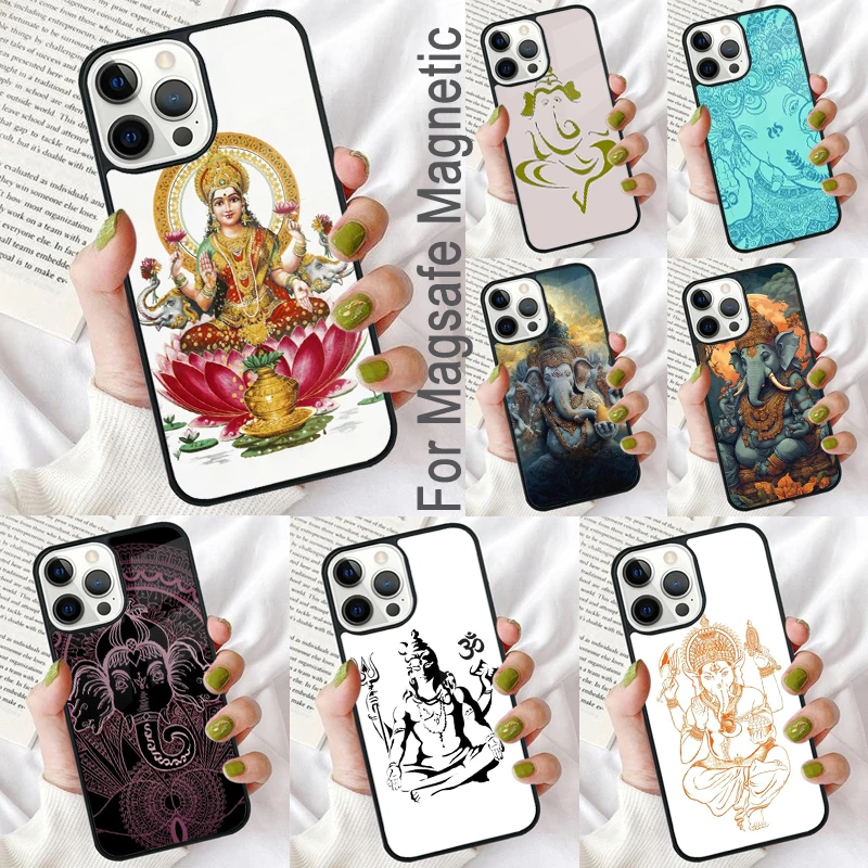 Ganesh Elephant God Magnetic Soft Phone Case for iPhone 16 Promax 15 Pro 13 14 Plus 11 12 Mini MagSafe Coque