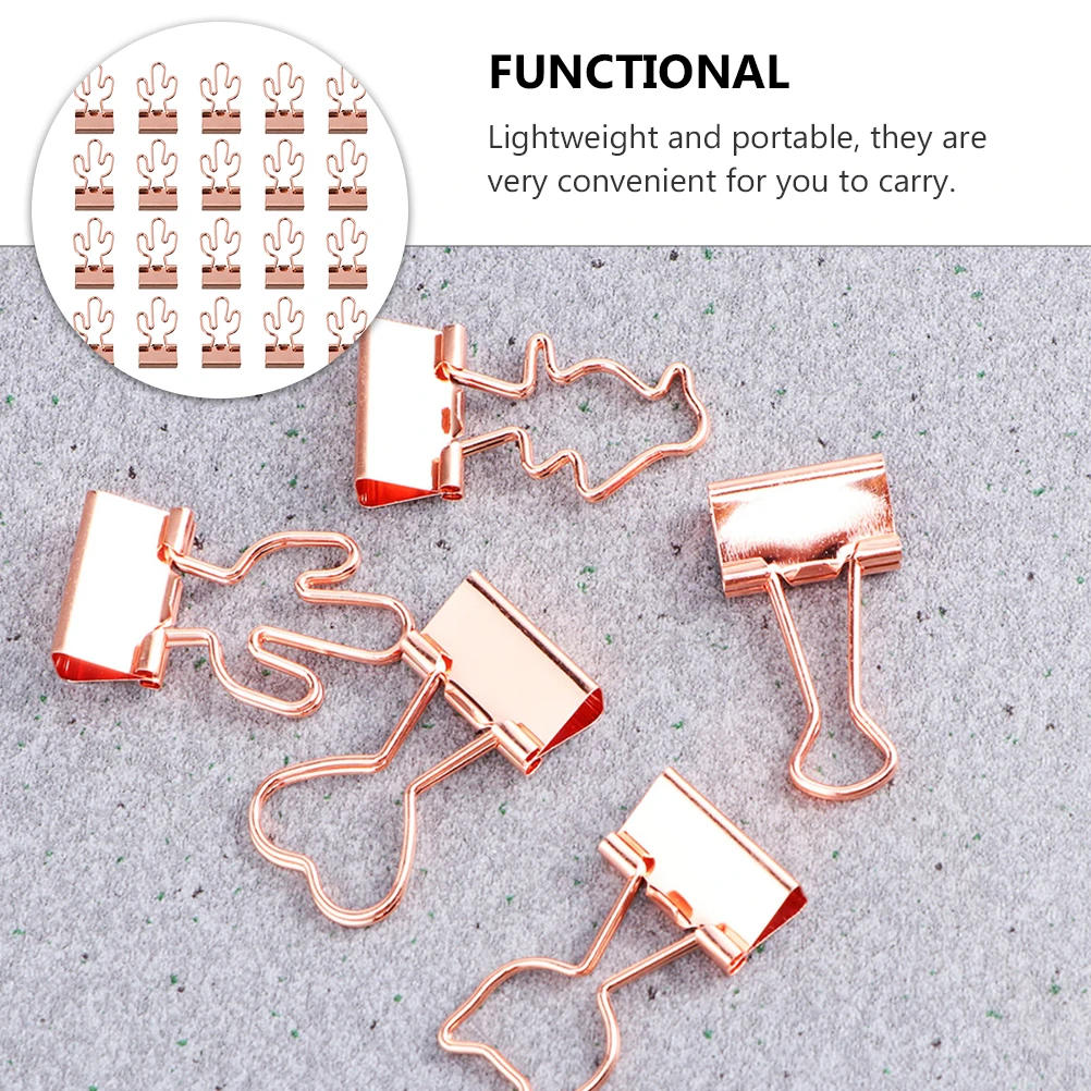 20 Pcs Financial Invoice Clips Metal Binder Paper Clamps Office Organizing Folder School Professional Lightweight
