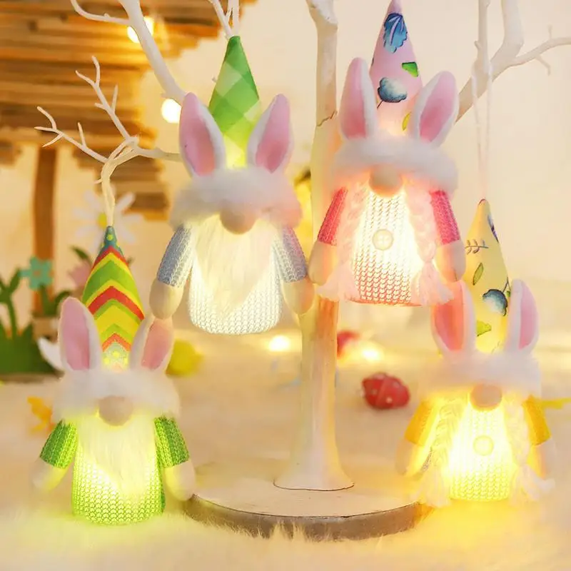 เด็กของเล่นอีสเตอร์กระต่าย Gnomes ออกแบบ LED Light สะสมกระต่าย Night Light สำหรับ Easter กลางคืนสำหรับเด็กๆ Light