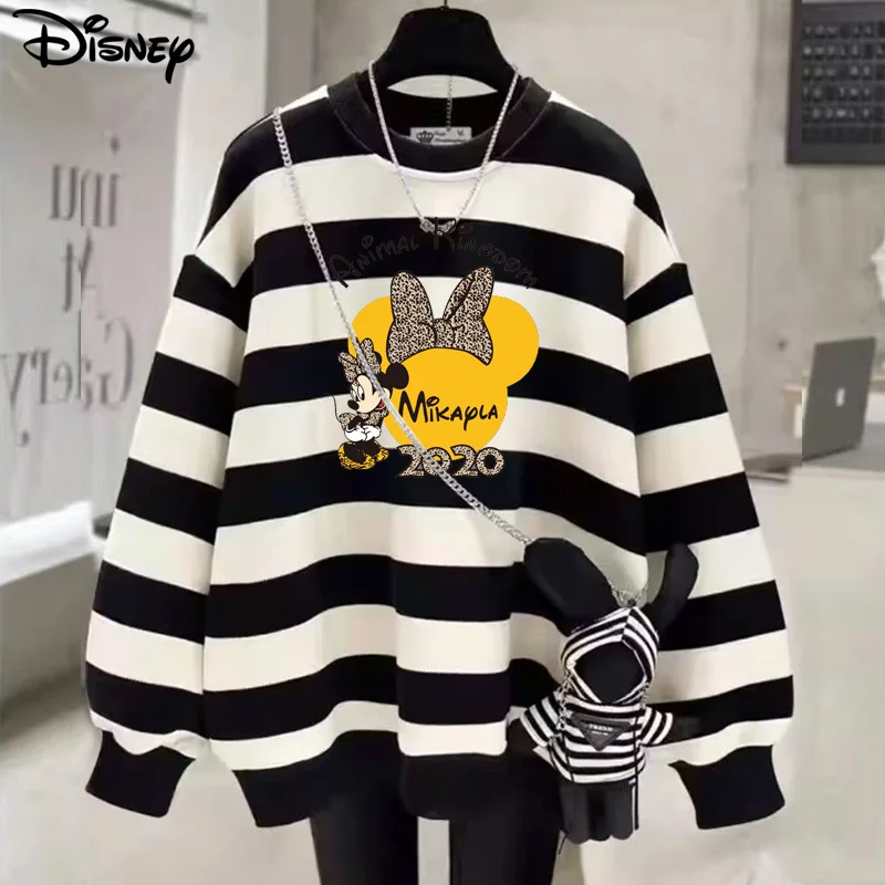 

Disney New Arrival Fashion Autumn Cotton Loose O-neck Ins Couple Casual Cartoon Mickey Mouse Print Long Sleeve Sweatshirt