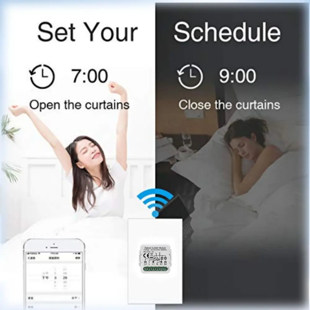 ZigBee Smart Curtain Switch Controller For Roller Shutter Electric Motor 1/2Gang Curtain Module Home Relay With Alexa Google