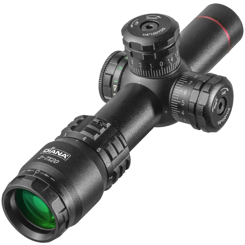 DIANA 2-7X20 Tactics Hunting Optical sight Air Rifle Scope Green red dot light Sniper Gear Spotting scope for rifle hunting