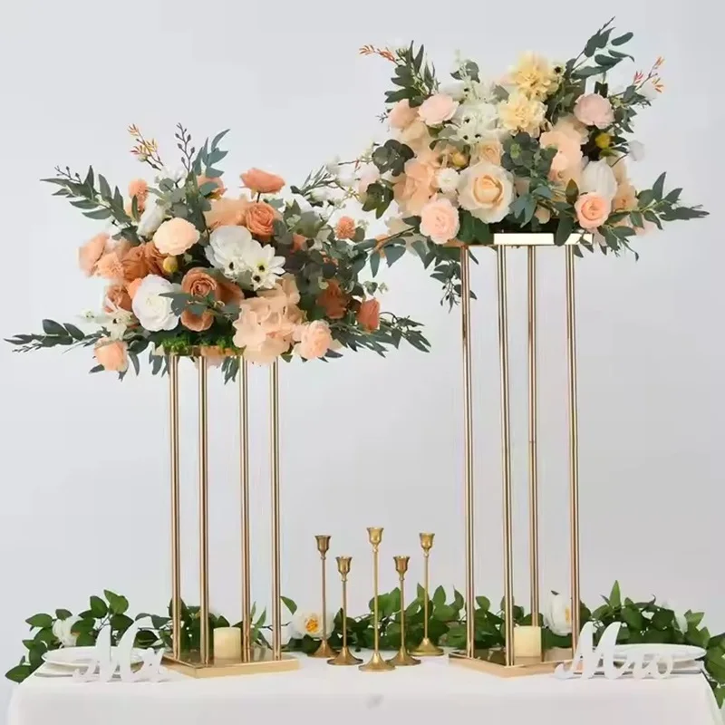 10 Stück Vasenständer in Gold-Säulenform, Metallständer für Hochzeitsdekoration, Blumenständer für Veranstaltungen, Partys und Heimdekoration – Detail 7