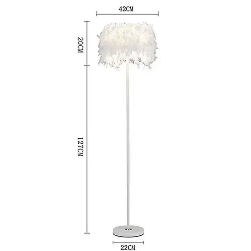 Imagem -04 - Remote Control Feather Led Floor Lamps para Sala de Estar Quarto ao Lado Lâmpadas Sofá Side Standing Lights Decoração para Casa E27