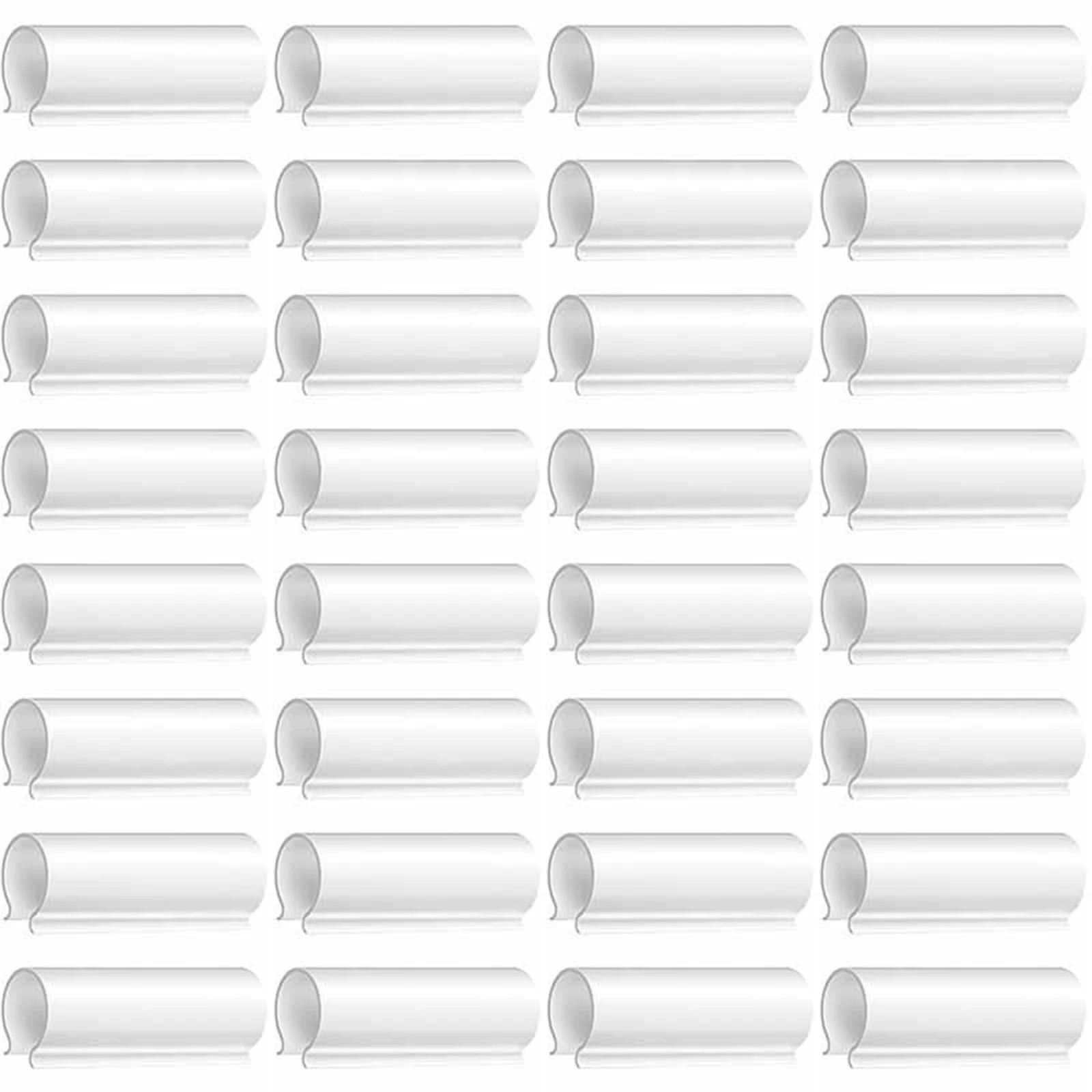 32Pcs White PVC Pipe Clips For Greenhouse Row Covers Bird Netting And Shed Film Clamps Garden Accessories