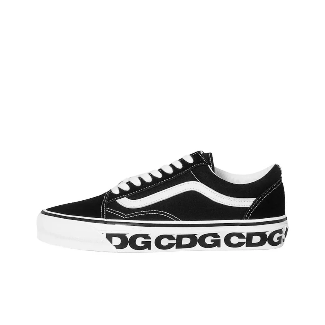 POIZON Vans x CDG Old Skool 36 Tênis de skate masculino preto e branco