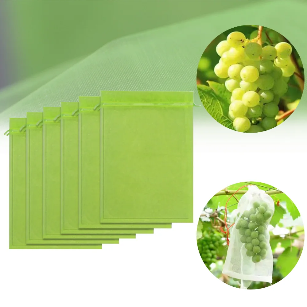 

10-500PCS Fruit Protection Netting Bags A Variety of Sizes And Colors Planting Mesh Bag with Drawstring Pest Control Anti-Bird