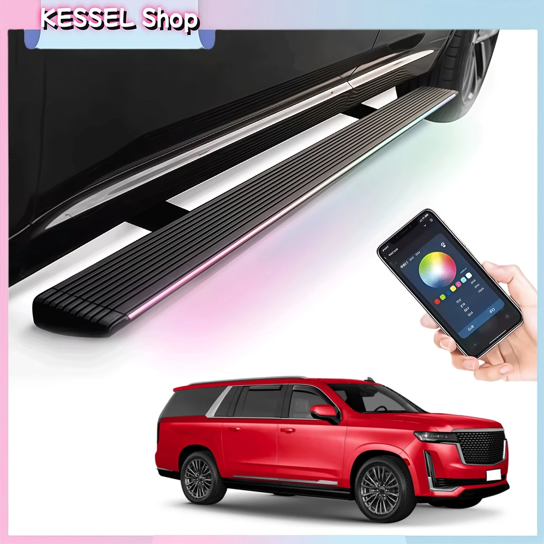 

Deployable Power Side Step with LED Light Electric Running Boards fits for Cadillac Escalade 2021-2025 2026 Retractable Steps