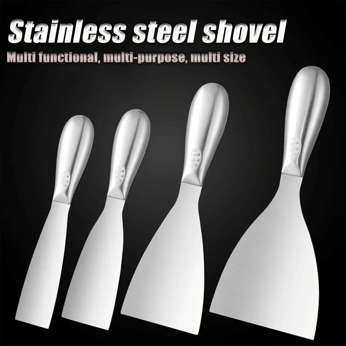 Premium Polished All-Stainless Steel Scraper Tool for Drywall Finishing,Professional Grade Putty Blade for Scraping Paint