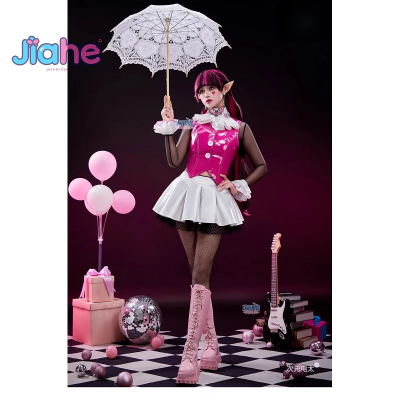 Draculaura Monster Cos High косплей костюм женский Хэллоуин вечерние фантазийная форма платье реквизит носки брошь серьги новый комплект