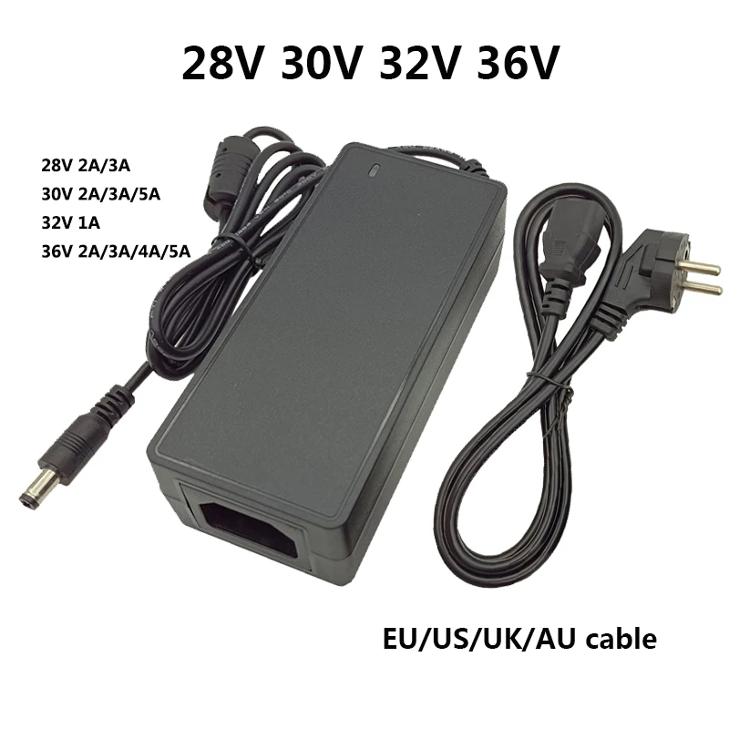 AC DC Power Supply 28V 30V 32V 36V Universal Power Adapter 2A 3A Adaptor EU US UK AU Plug 32V1A 5.5*2.5mm Transformer Converter