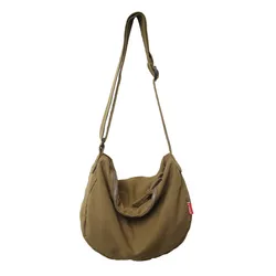 Bolsas de ombro de lona monocromáticas femininas, estilo minimalista, grande capacidade, hobos, estilo japonês, pacotes tiracolo, unissex