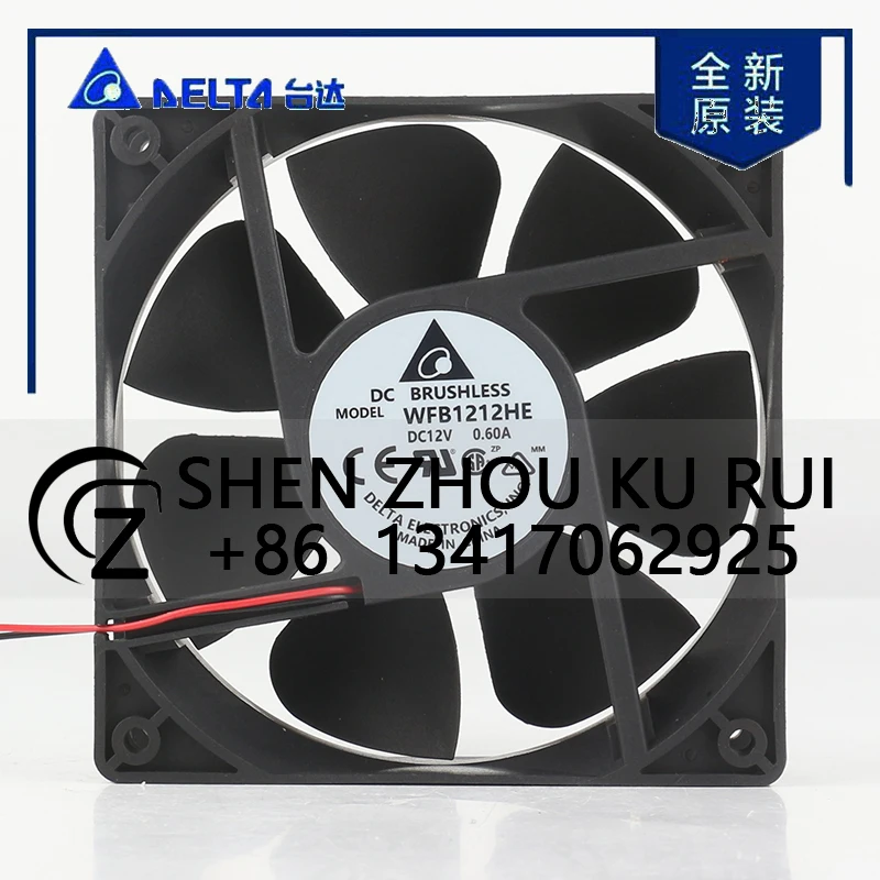 

Delta 24V 48V DC 12V 0.60A AC EC 12038 120x120x38MM 12CM High air volume Violent chassis Power supply ball WFB1212HE cooling fan