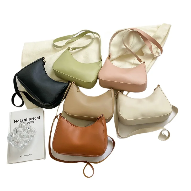 Fashionable Trendy Solid-color Small Square Handbag Stylish High-Quality Single-Shoulder Armpit Bag Simple Design
