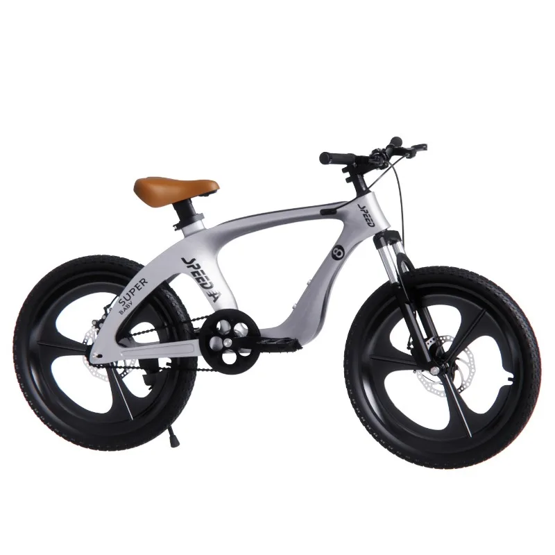 New magnesium alloy mountain bike children's bicycle 8-14 years student car double disc brake single speed mountain bike