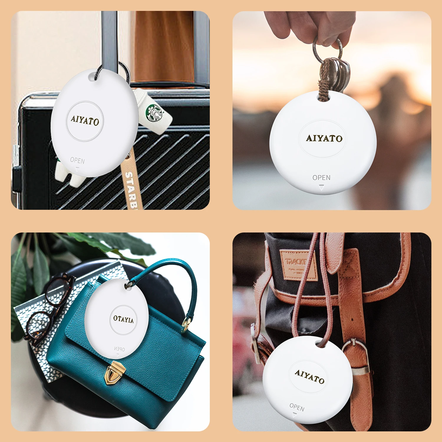 AIYATO Smart GPS Air Tag Mini Tracker Bluetooth Smart Tags Child Finder Pet Car Lost Tracker For Apple IOS System Find My APP