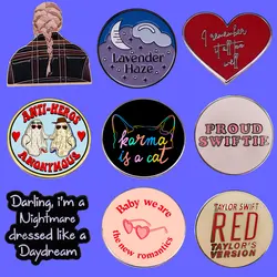 Famous Singer Classic Music Lyrics Badge Pop Album Logo Cartoon Brooch Backpack Lapel Jacket Pin Decoration fan Gift Collect