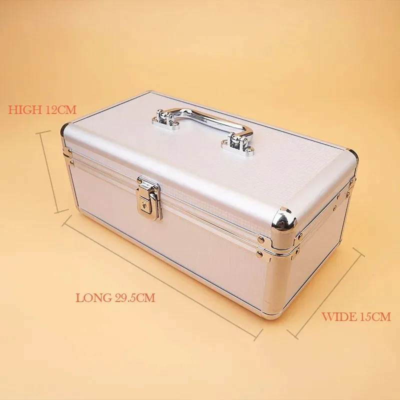 Aluminum Suitcase Waterproof Case Hard Empty Tool Boxs Double Layers Ear Cleaning Tool Storage Box Professional Parts Organizer