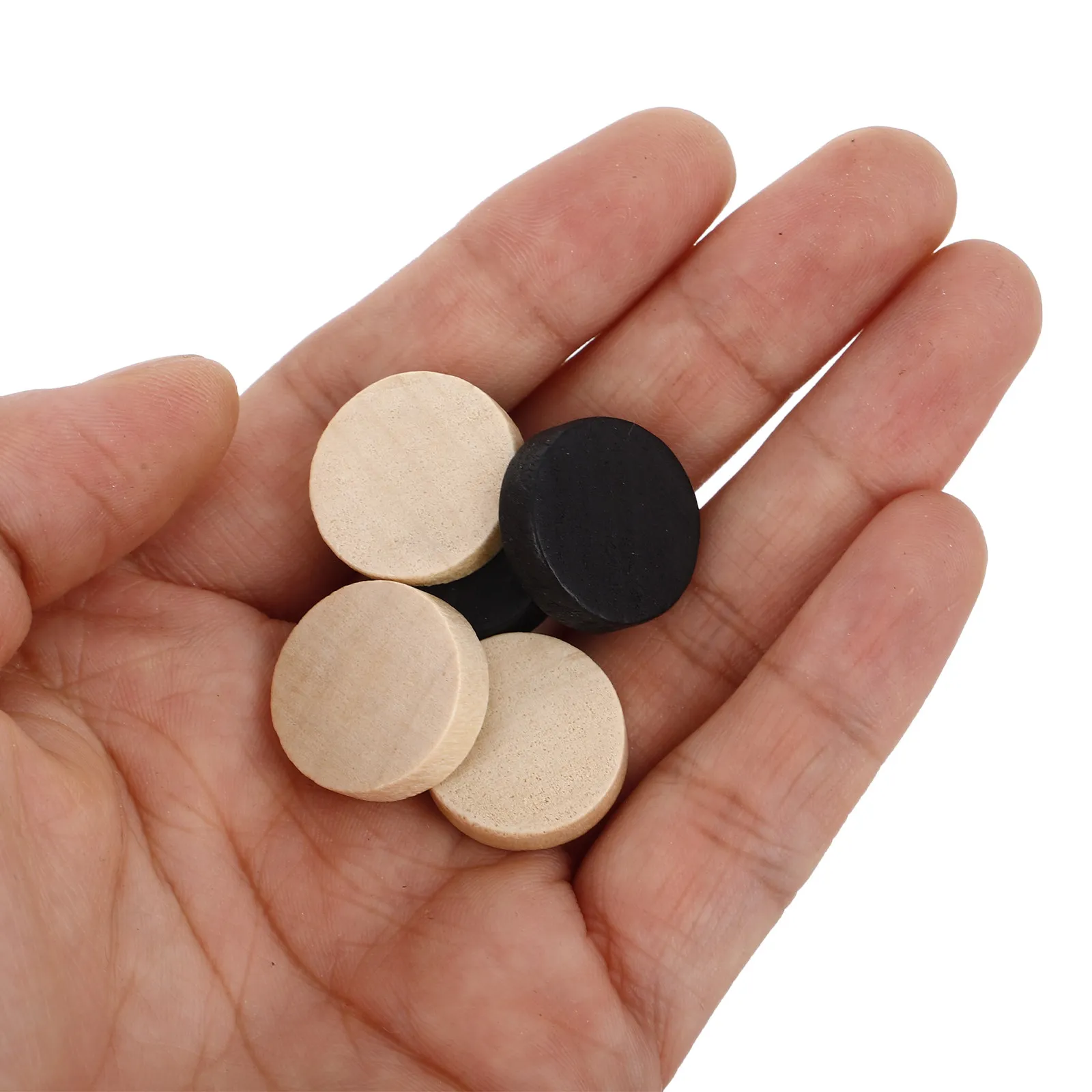 

Набор из 30 деревянных шахматных фигурок для нард и гомокрика, сменные аксессуары для настольных игр, безопасные, легкие, с полированной поверхностью