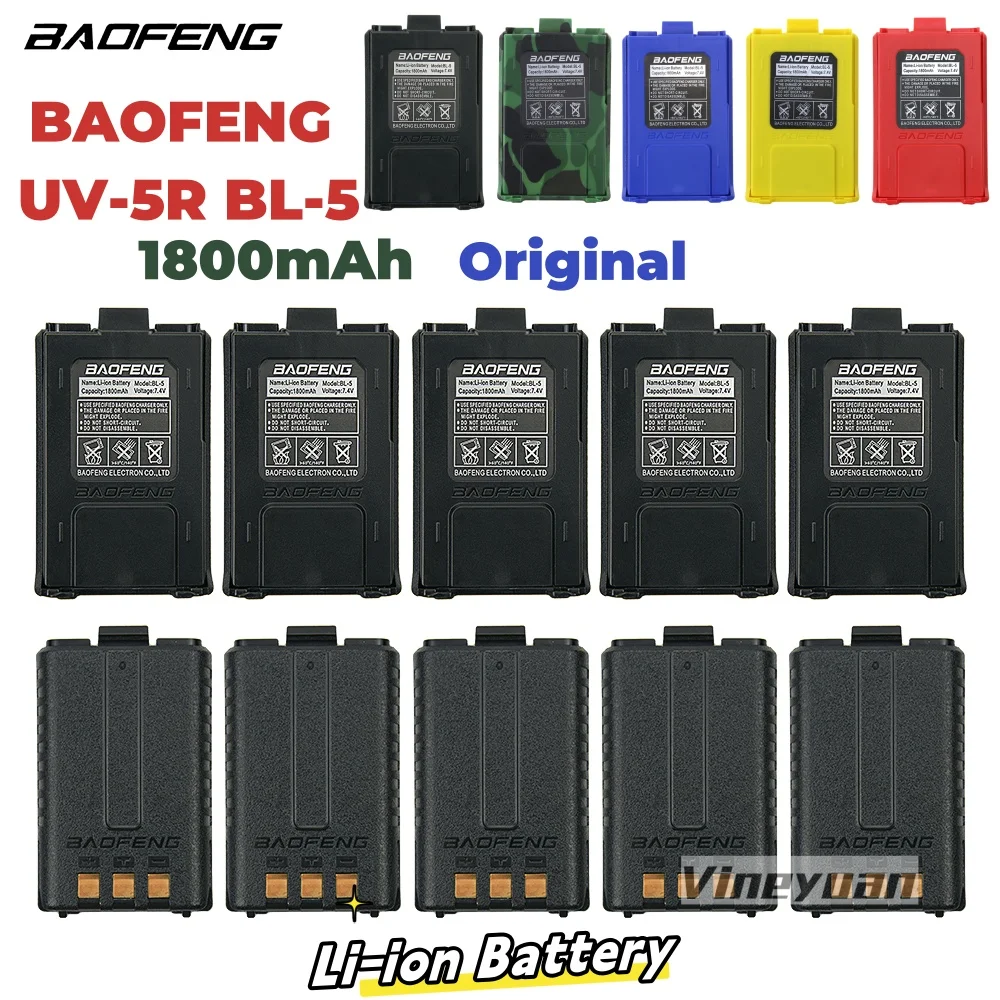 10PCS Original BAOFENG UV-5R BL-5 7.4V 1800mAh Li-ion Battery For Baofeng UV-5R UV-5RE UV-5RA DM-5R MK3X Series Two Way Radio