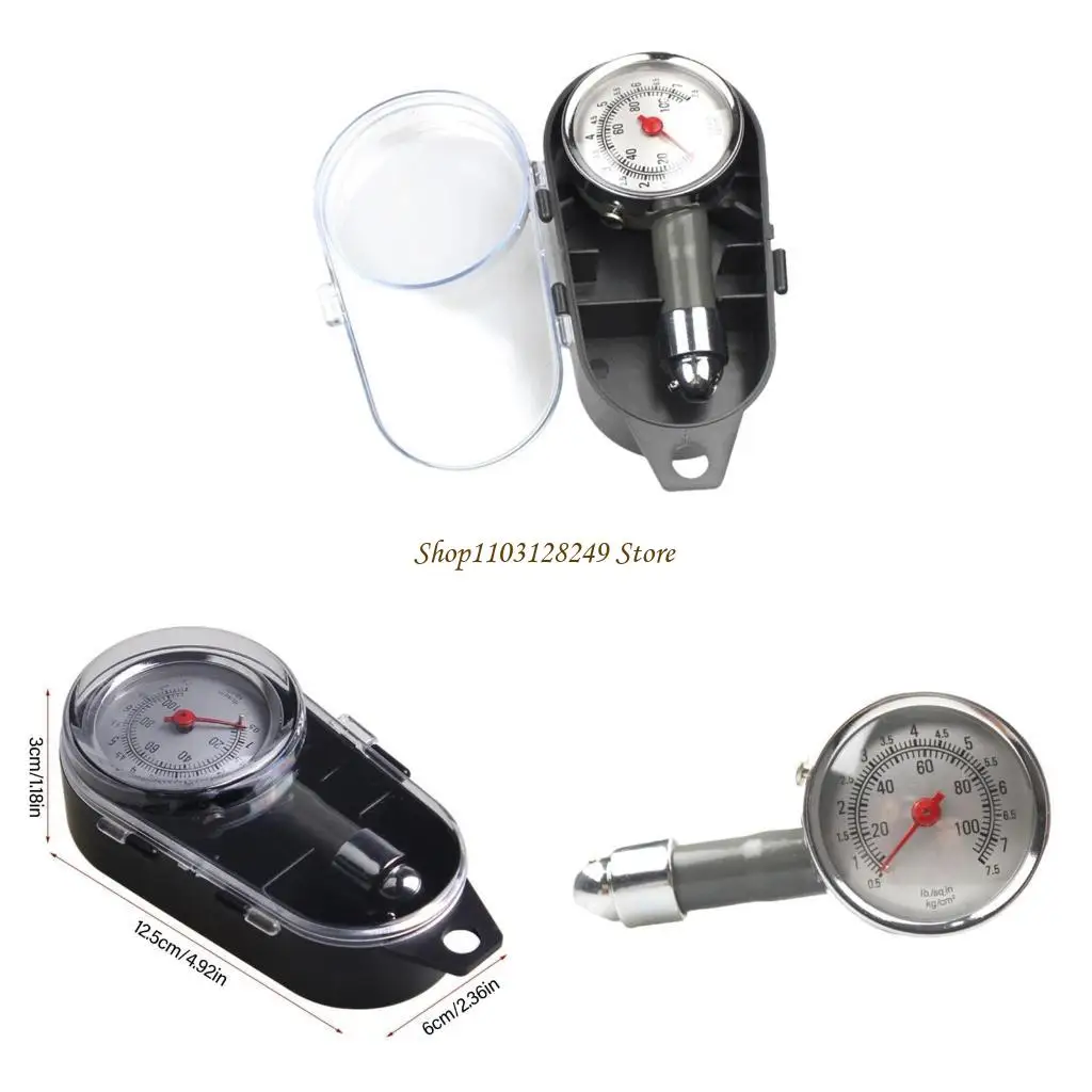 Portable Tyre Air Pressure Tester for Car Auto Motorcycle Bike Vehicle Stainless Tire Pressure Gauge Meter Testing Tool