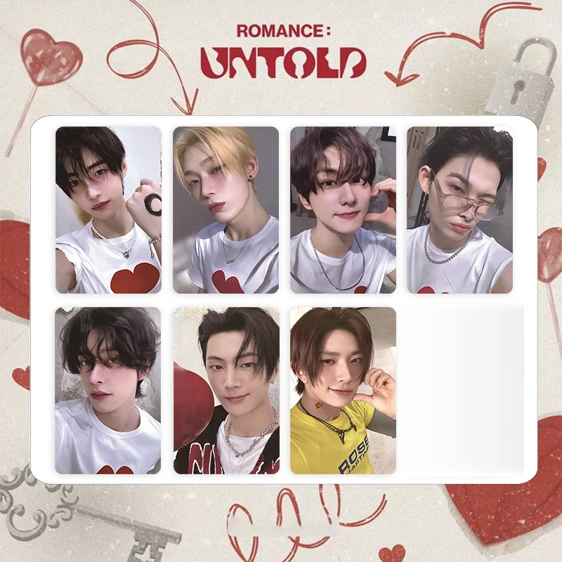 7pcs/Set Kpop Idol Boy Group Lomo Cards New Album ROMANCE UNTOLD Photocards XO (Only If You Say Yes) Song Theme Card Fans Gifts