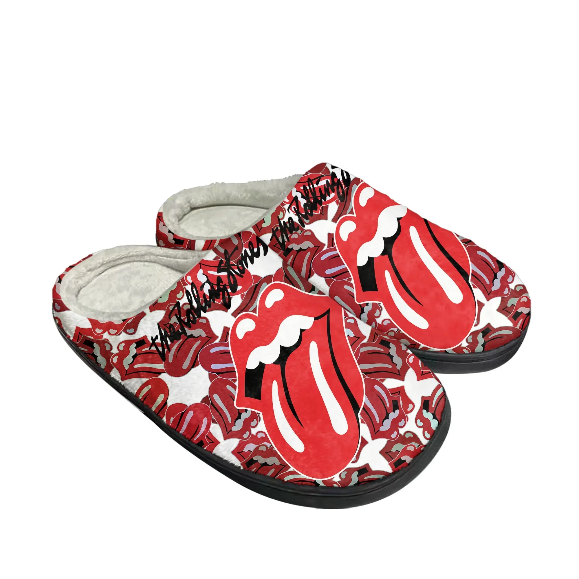 The Roll Stone Home Cotton Custom Slippers Mens Womens Sandals Camouflage Plush Bedroom Casual Keep Warm Shoes Thermal Slipper