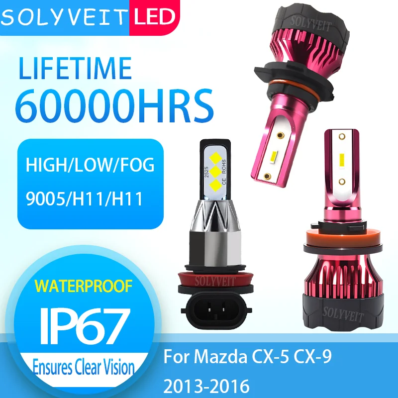 

High-Quality Waterproof Wide Beam Range Reliable 9005 H11 H11 LED Headlight foglight For Mazda CX-5 CX-9 2013 2014 2015 2016