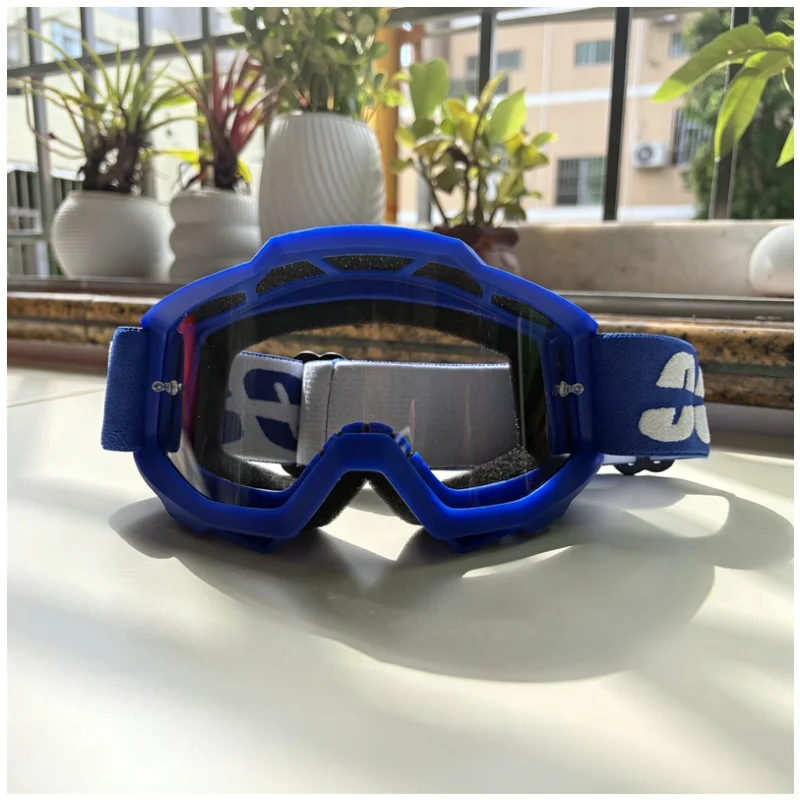 Unisex MX Riding Goggles UV400 Sand‑Dust Barrier Helmet‑Friendly Elastic Headband for Enduro Snow‑Terrain Sports
