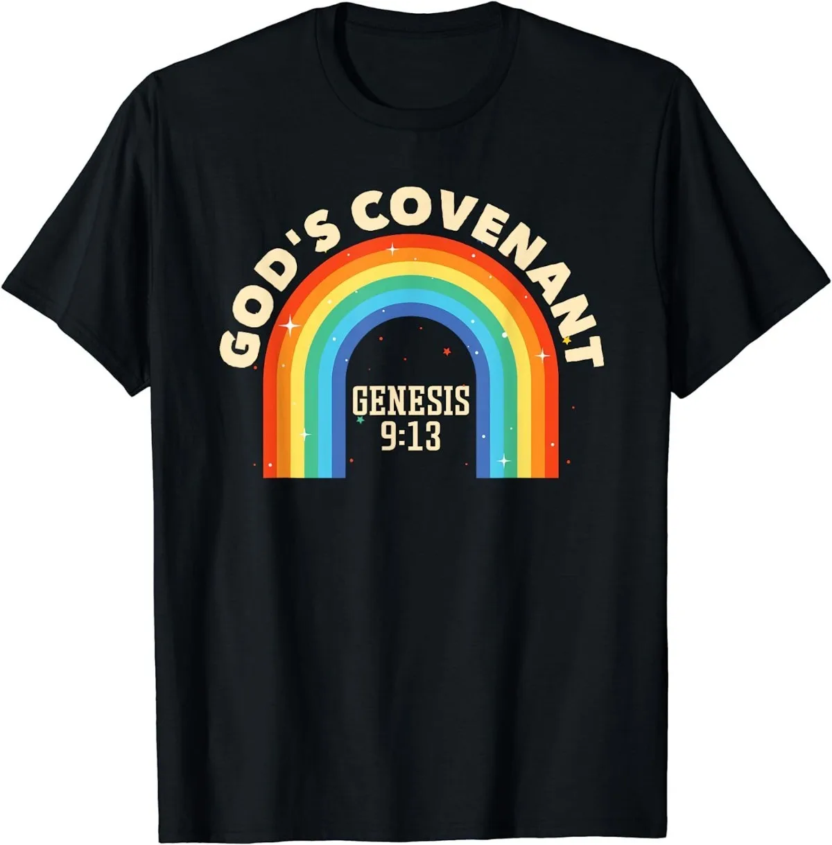 New! Rainbow God's Covenant Genesis 9:13 Bible Christian T-Shirt