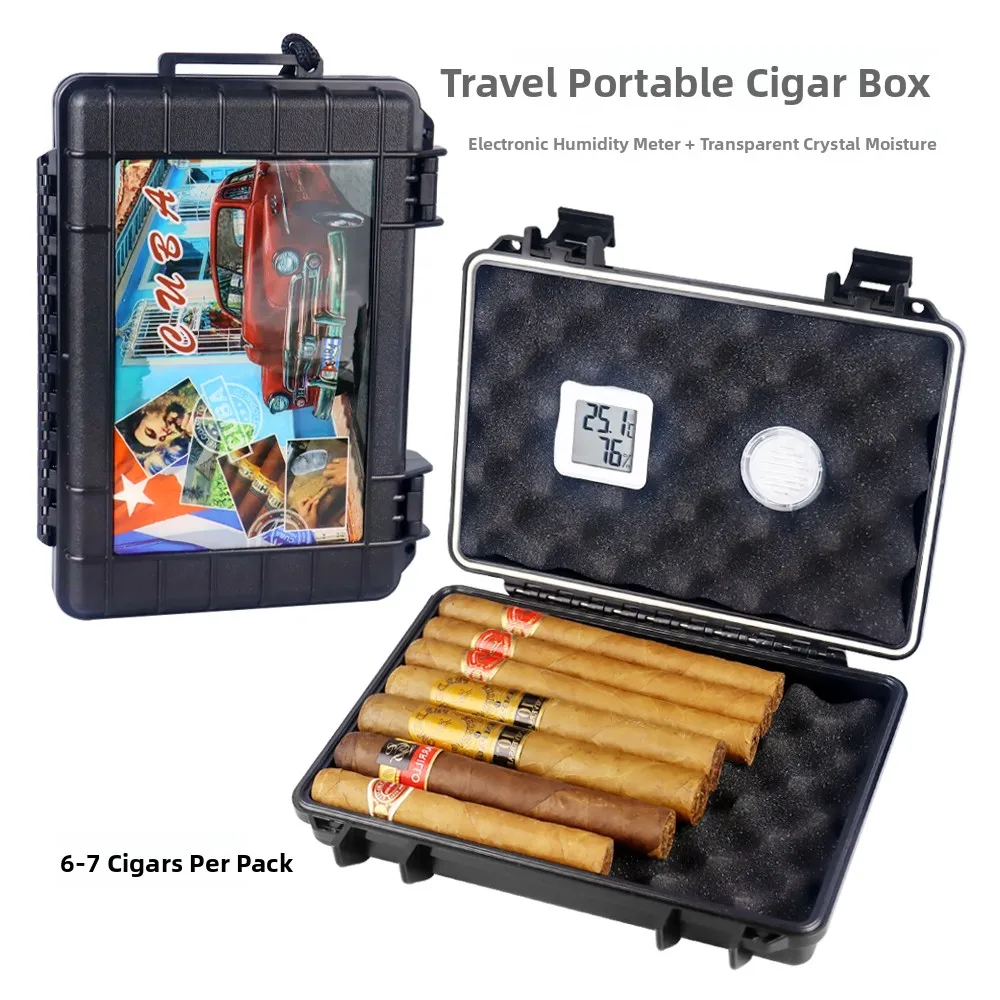 

Портативный дорожный увлажнитель для сигар Cuba, прочный, устойчивый к давлению, аксессуары для курения, кожаный материал, украшение для дома