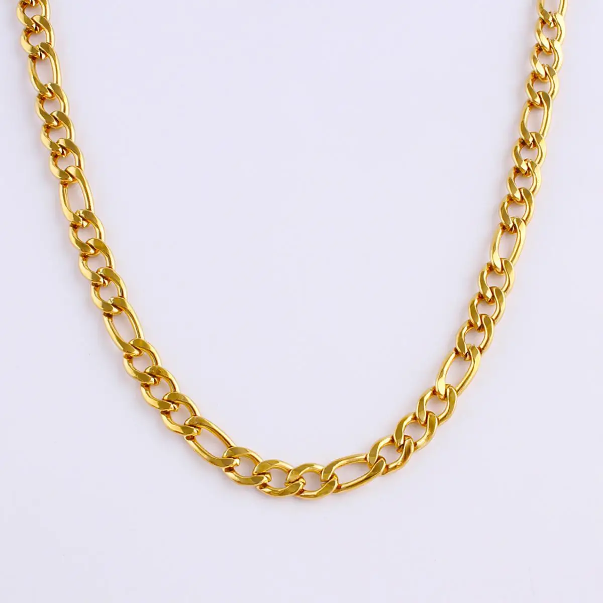 Gold Color Stainless Steel Link Figaro Chain for Pendant Necklace 5 cm Extender Chain Tail Tag DIY Jewelry Gift Neck Accessories