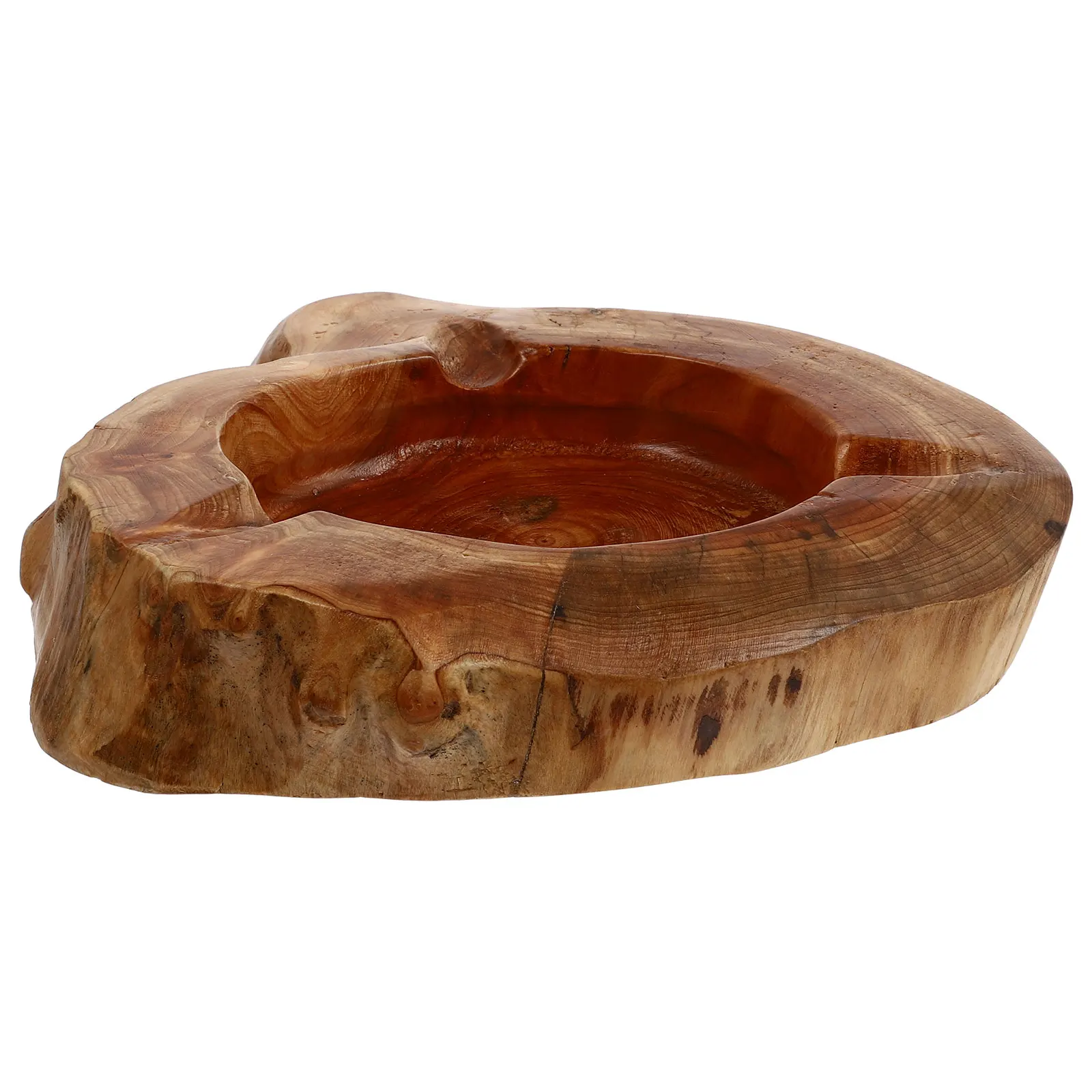 

1pc Retro Wooden Ashtray Decorative Household Smoking Cigar Desktop Craft Container Natural Creative Heart Use