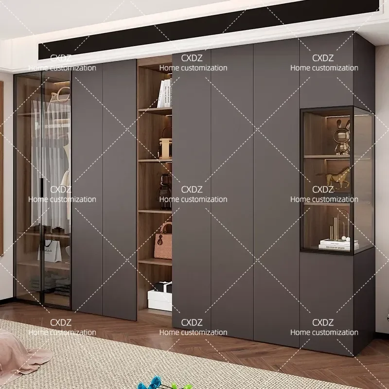 2025 New Solid Wood Wardrobe Simple Modern One Door Floor to Ceiling Design for Small Apartment Bedroom Home Cloakroom