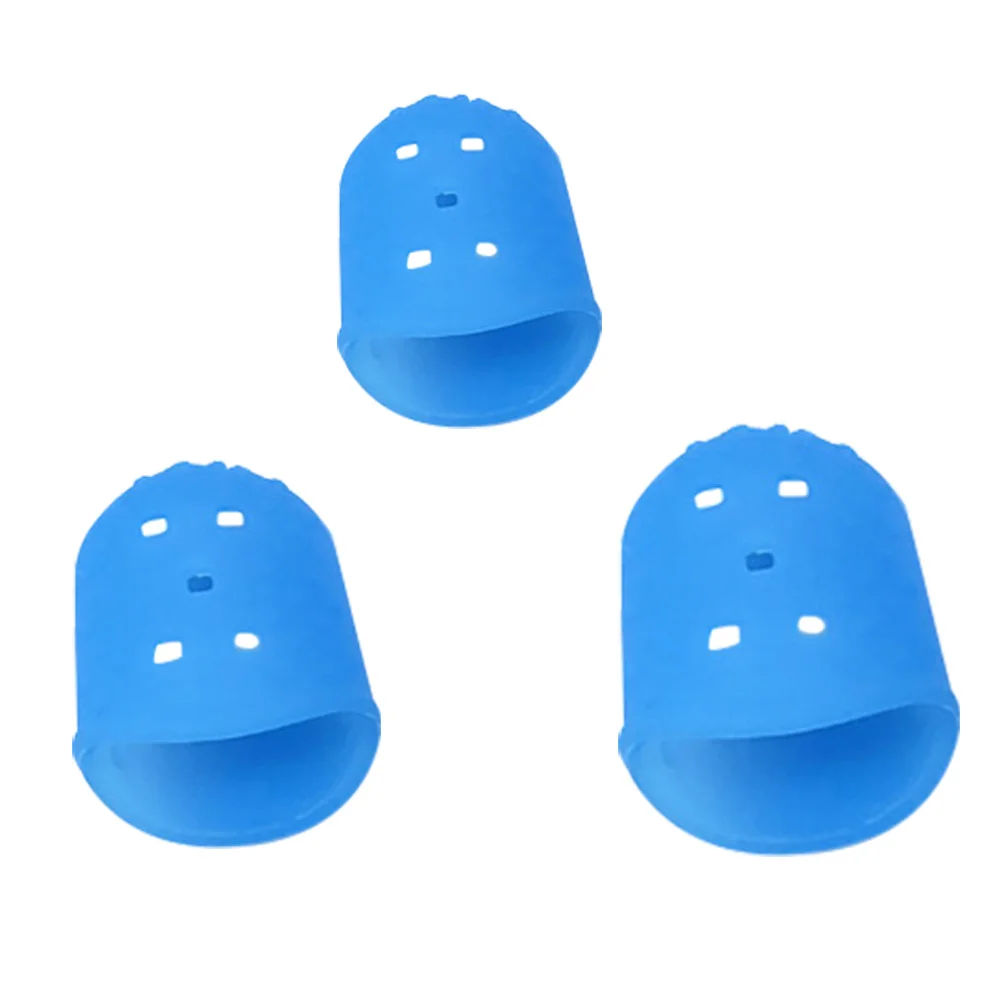 9Pcs Fingertip Protector Non-Slip Anti-Scalding Finger Tips Protection Dark Blue Size S M L for Counting Sorting Guitar Players
