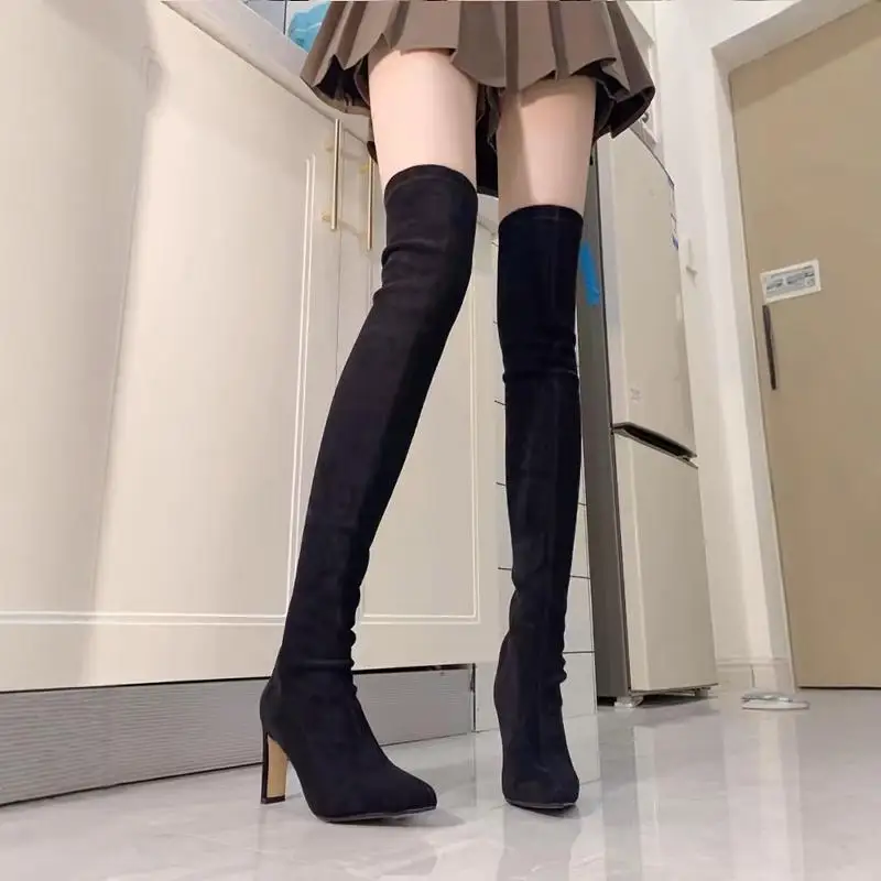 

Long tube boots for women in autumn and winter 2025 socks boots suede boots women's shoes